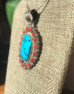 Sleeping Beauty/Coral Pendant